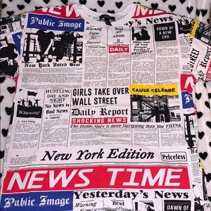 Newsprint Oversized T Shirt